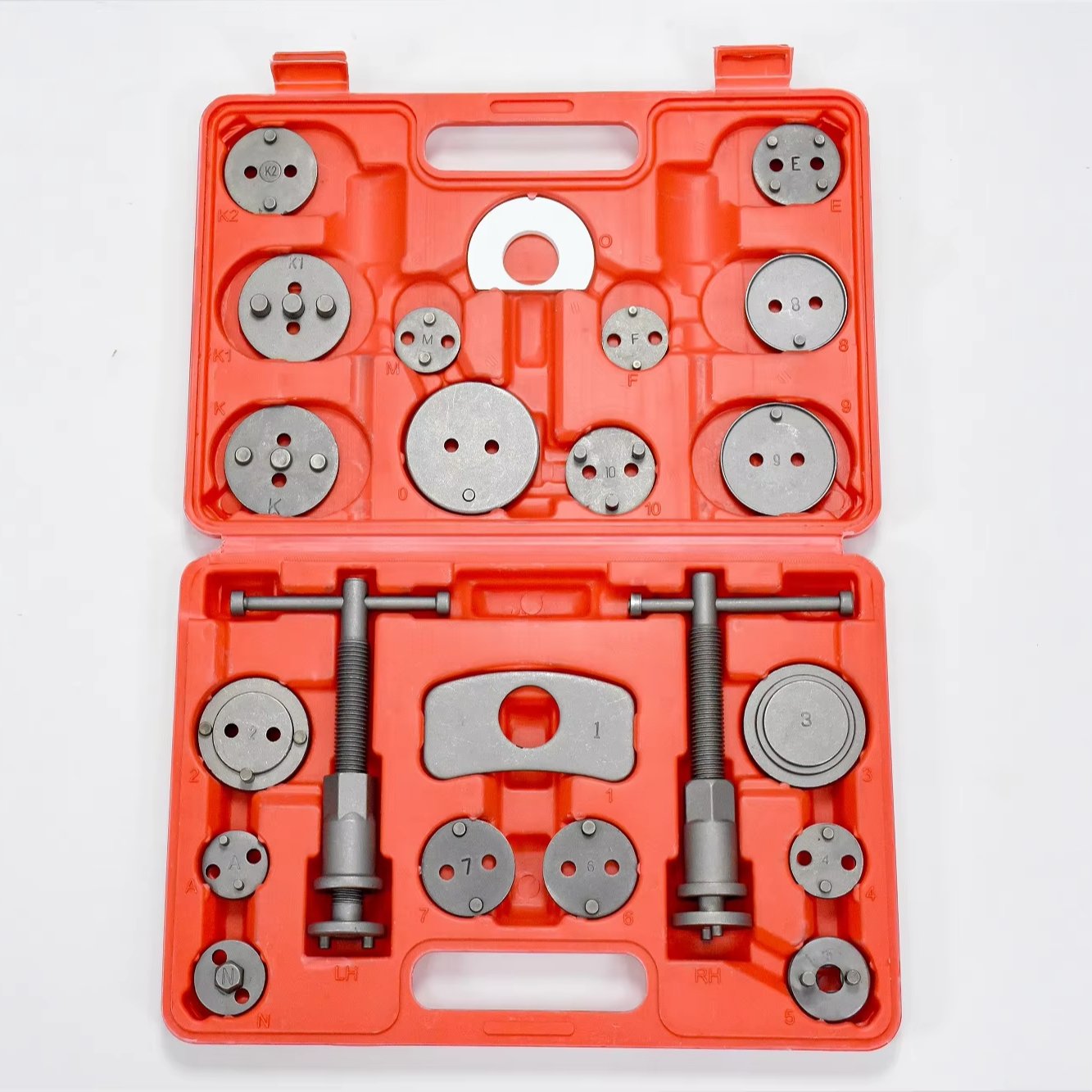 Automotive Mechanic Tool Set 22pc Universal Disc Brake Caliper Piston Wind Back Tool Kit for Car With Storage Case